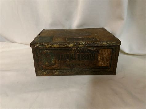 Vtg Havana Ribbon Tin Metal Cigar Box Bayuk Bros 